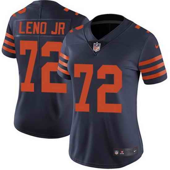 Bears 72 Charles Leno Jr Navy Blue Alternate Womens Stitched Football Vapor Untouchable Limited Jersey